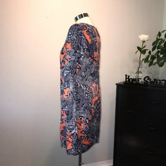The Limited Orange Navy Paisley Print Dress size S New with Tags - Picture 6 of 9